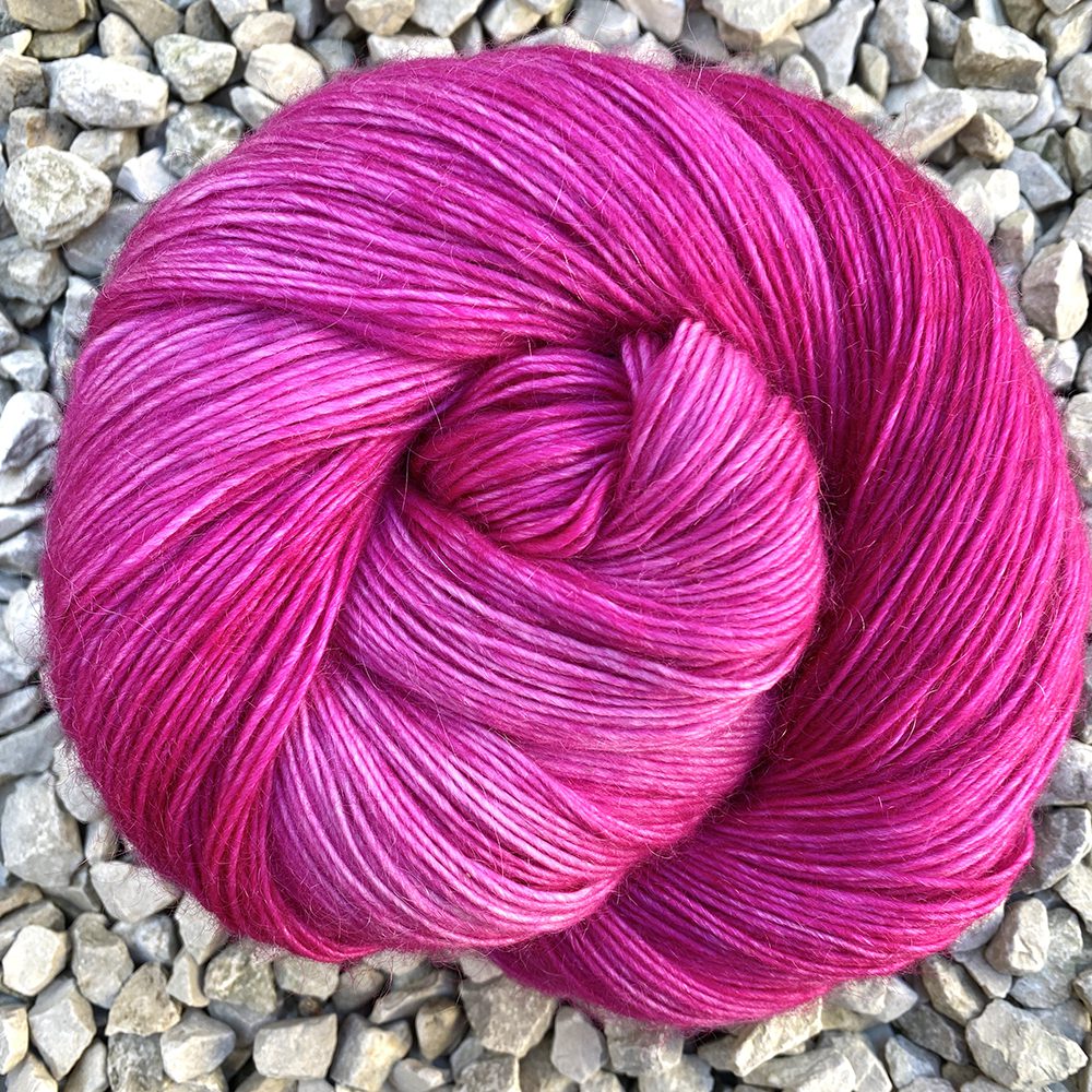 Merino Wool Mohair hand-dyed in Pink Lipstick