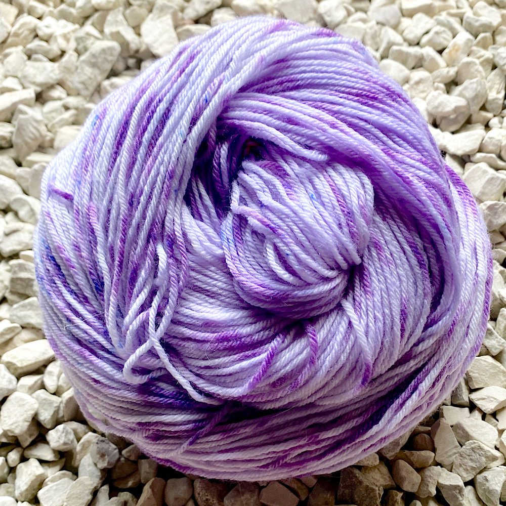 MCN 4 Ply hand-dyed in 'Lavender Days' - A blend of lavender colours.