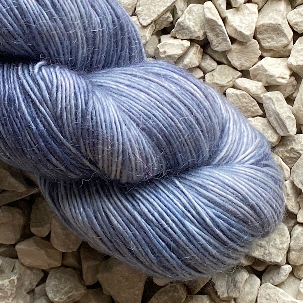 light to deeper grey merino/mohair skein