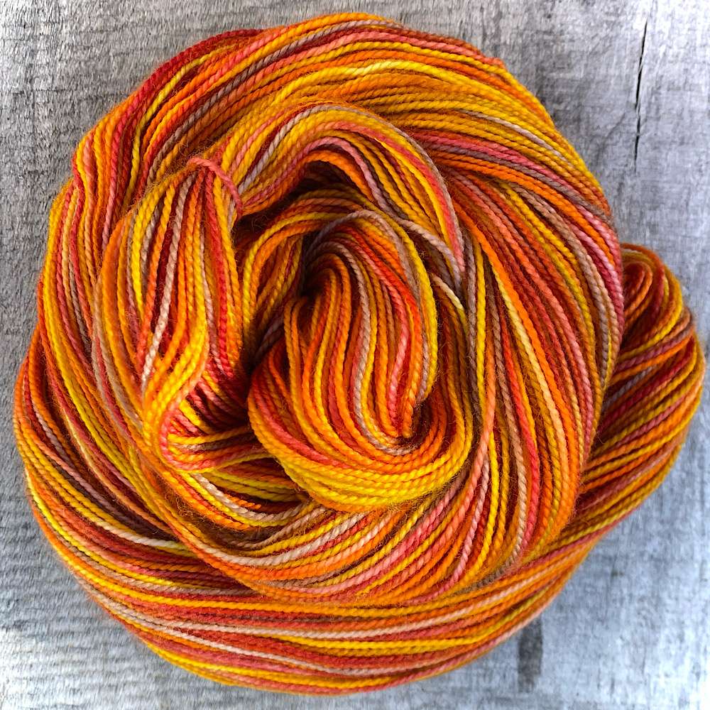 BFL wool Hand dyed in Autumnal leaf colours